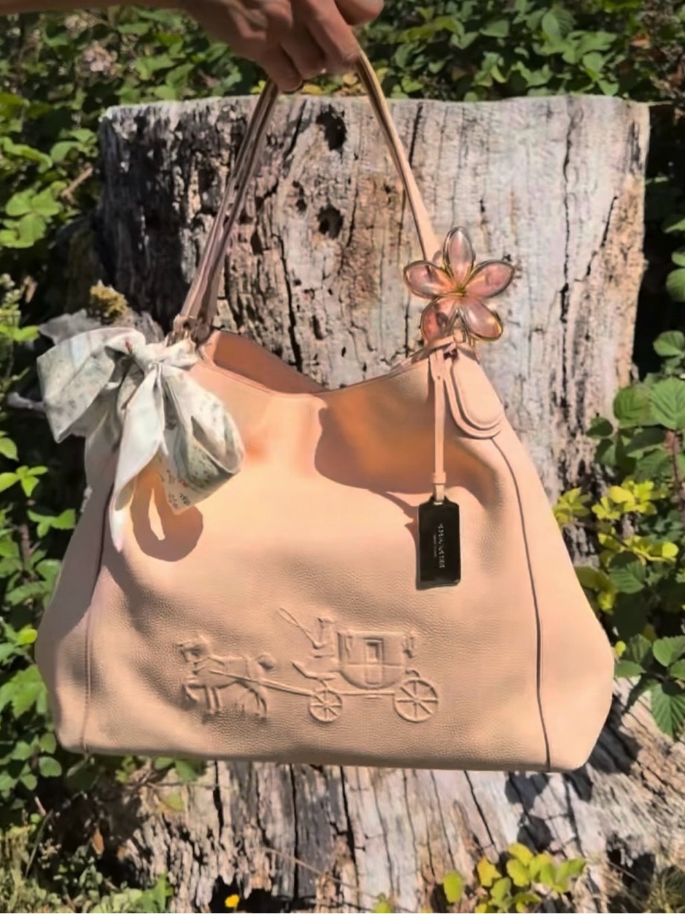 Coach Edie Shoulder Bag with Embossed Horse & Carriage Logo 🧡✨👜